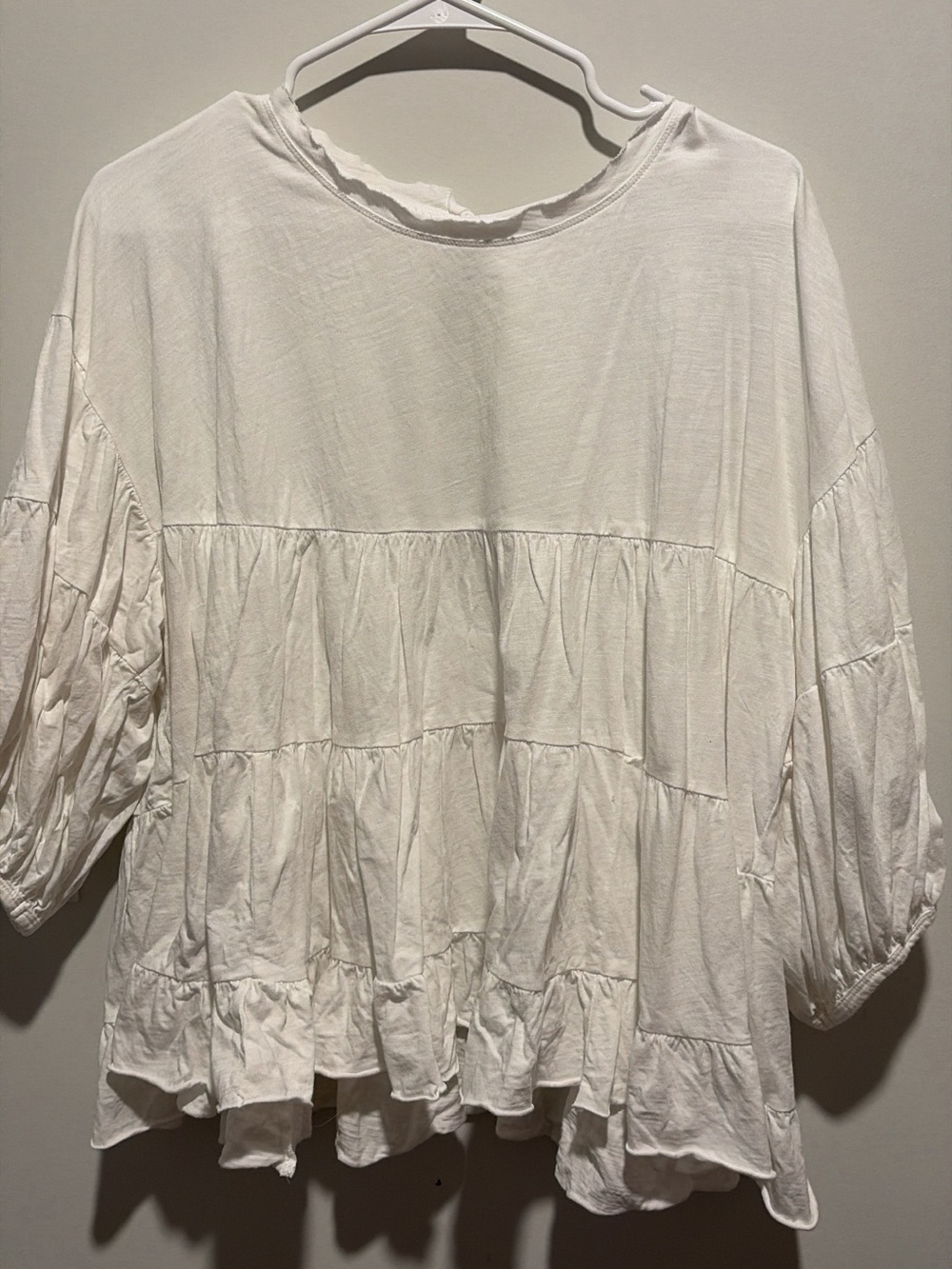 Mustard Seed White Tiered Ruffle Blouse